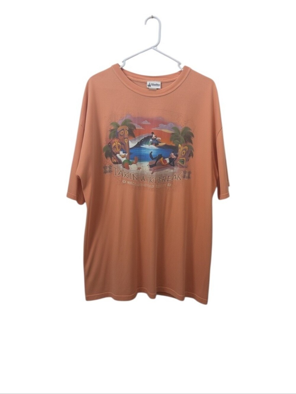 Disney Parks Takin' A Tiki Break Mickey Goofy Donald XL Graphic T-Shirt Hawaii